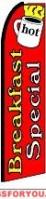Breakfast Special (Black Sleeve) Feather Flag 2.5' x 11.5'