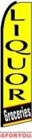 Liquor / Groceries Feather Flag 2.5\' x 11.5\'