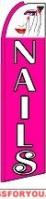 Nails (Pink Sleeve) Feather Flag 2.5' x 11.5'