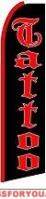 Tattoo (Red Sleeve) Feather Flag 2.5' x 11.5'