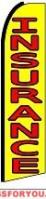 Insurance (Yellow & Red, Black Sleeve) Feather Flag 2.5' x 11.5'