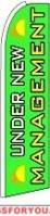 Under New Management (Green)  Feather Flag 2.5' x 11.5'