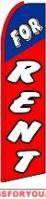 For Rent (Red Sleeve) Feather Flag 2.5' x 11.5'