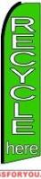 Recycle Here Feather Flag 2.5' x 11.5'