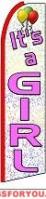It's A Girl Feather Flag 2.5' x 11.5'