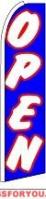 Open (Blue & White) Feather Flag 2.5\' x 11.5\'