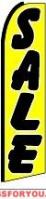 Sale (Yellow, Black Sleeve) Feather Flag 2.5' x 11.5'