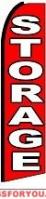 Storage (Red, Black Sleeve)  Feather Flag 2.5' x 11.5'