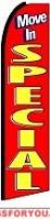 Move In Special (Black Sleeve) Feather Flag 2.5\' x 11.5\'