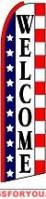 Welcome (Patriotic) Feather Flag 2.5\' x 11.5\'