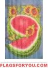 Watermelon and Sunflowers Garden  Flag