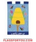 Welcome Beehive Garden Flag