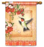 Hummingbird Plaid Garden Flag